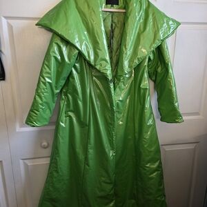 Fashion Nova Shiny Green Puffer Coat